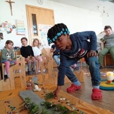 Palmkaetzchen schmücken den Weg
